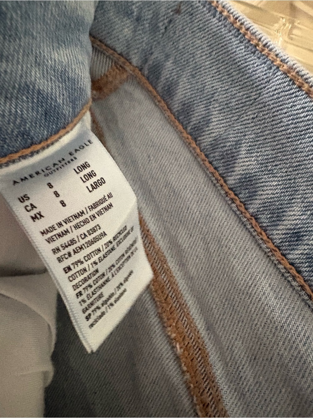 American Eagle Super High Rise Straight Long Jeans - Picture 6 of 6
